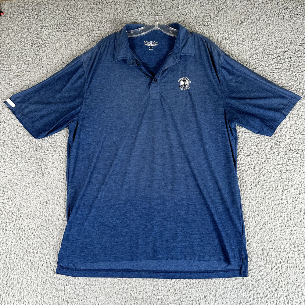 Straight Down Shirt‎ Mens XL Blue Golf Polo Performance Pebble Beach Golf Links